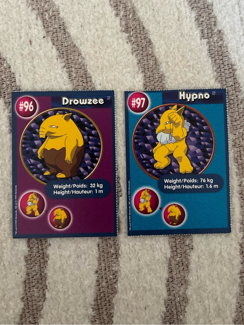 5/$25 1999 Burger King PokéTrivia Promo Card #96 Drowzee #97 Hypno